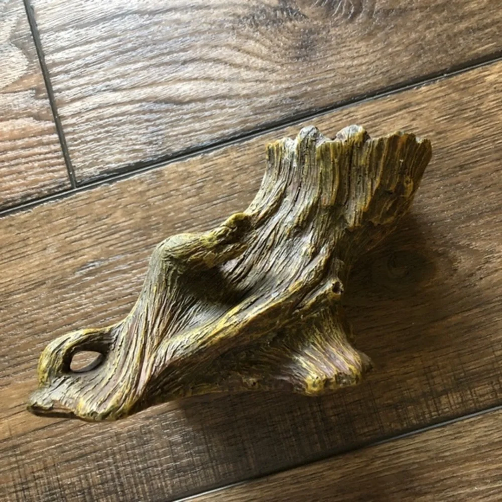 Poly-Resin Granite Rock Water Dish & Tree Stump